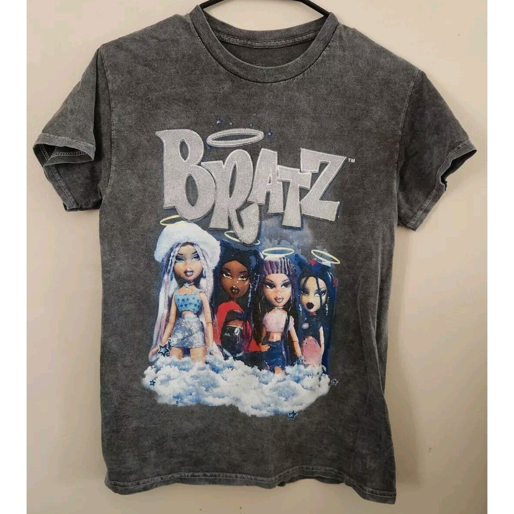 Bratz T Shirt Womens Size S‎ Gray Short Sleeve Crew Neck Casual Ladies